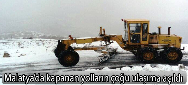 Malatya’da kapanan yolların çoğu ulaşıma açıldı