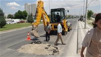 Malatya'da Yolda Çökme Meydana Geldi